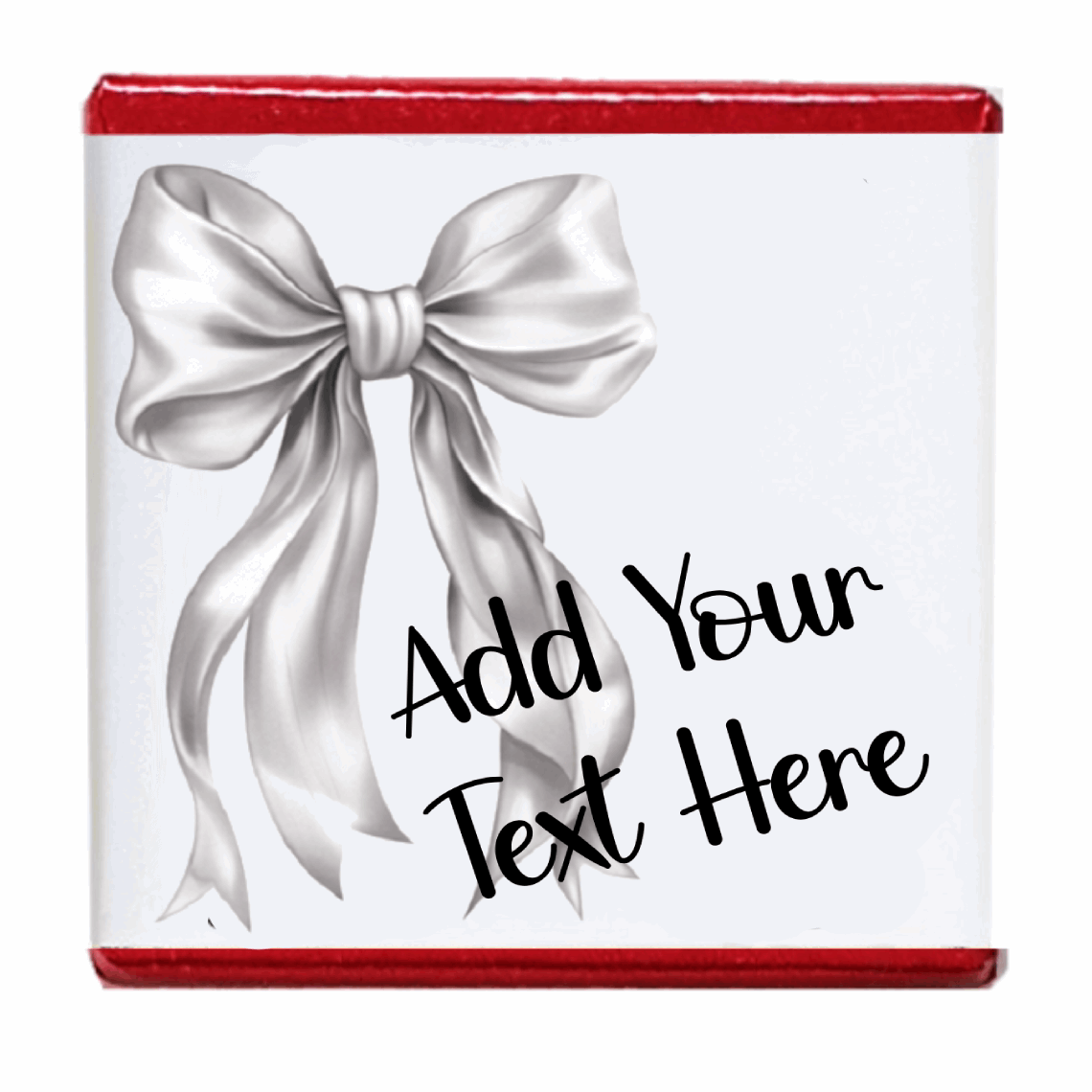Personalised Chocolate Party Favours and Love Heart Rolls - Silver Bow