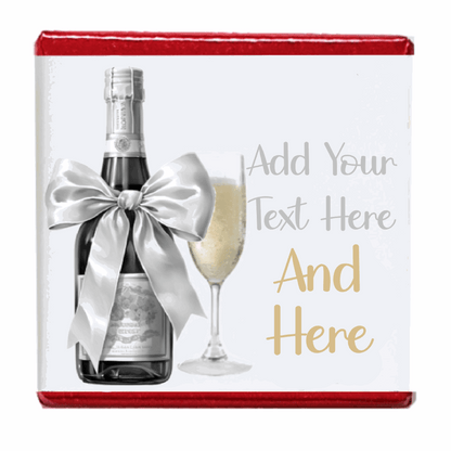 Personalised Chocolate Party Favours and Love Heart Rolls - Champagne Silver Bow