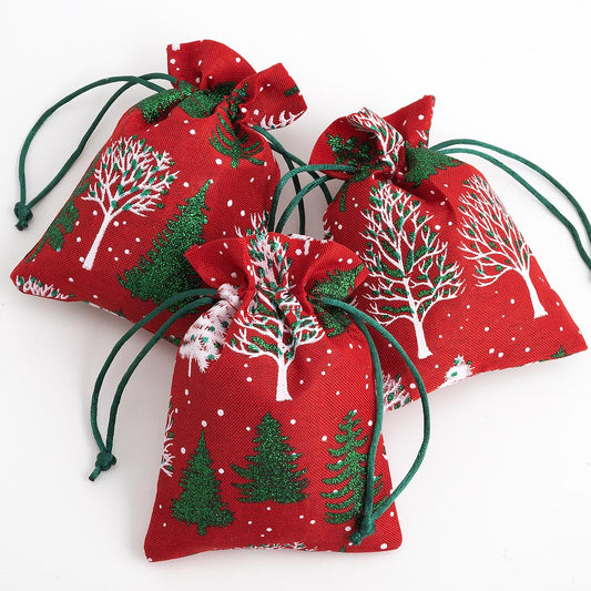 Red Glitter Tree Hessian Bag - Perfect Tables