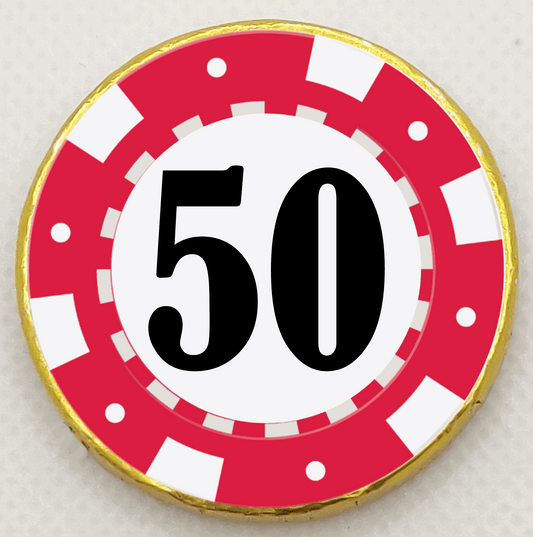 Personalised Red Poker Chip - Chocolate Coin