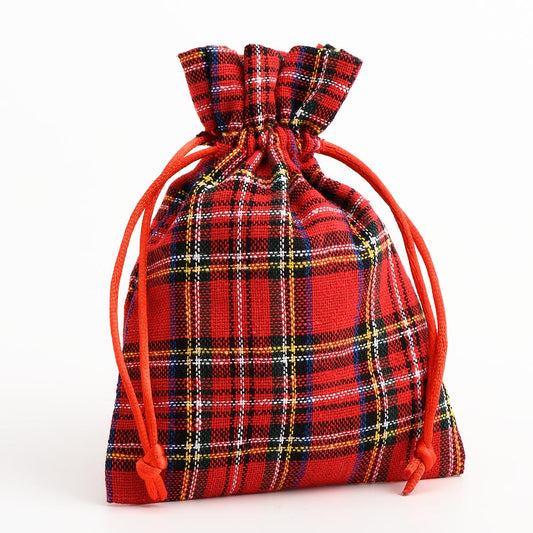 Red Tartan Fabric Bag