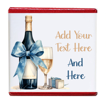 Personalised Chocolate Party Favours and Love Heart Rolls - Champagne Blue Bow