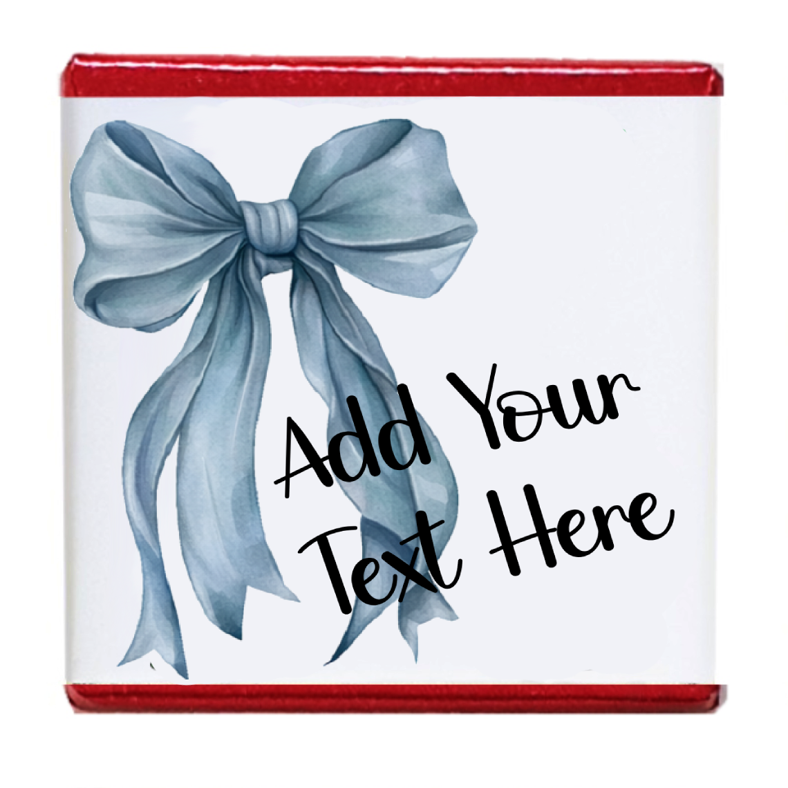 Personalised Chocolate Party Favours and Love Heart Rolls - Dusky Blue Bow