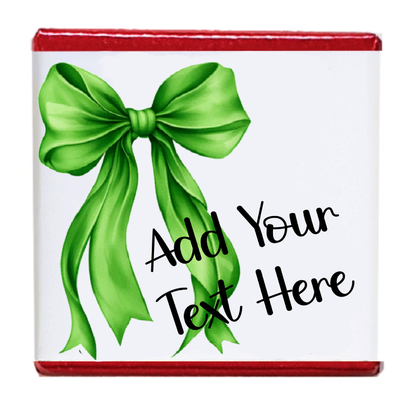 Personalised Chocolate Party Favours and Love Heart Rolls - Emerald Bow