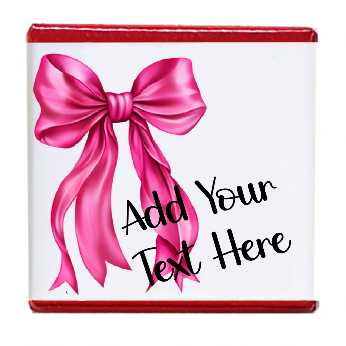 Personalised Chocolate Party Favours and Love Heart Rolls - Hot Pink Bow