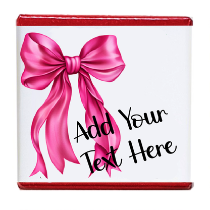 Personalised Chocolate Party Favours and Love Heart Rolls - Hot Pink Bow