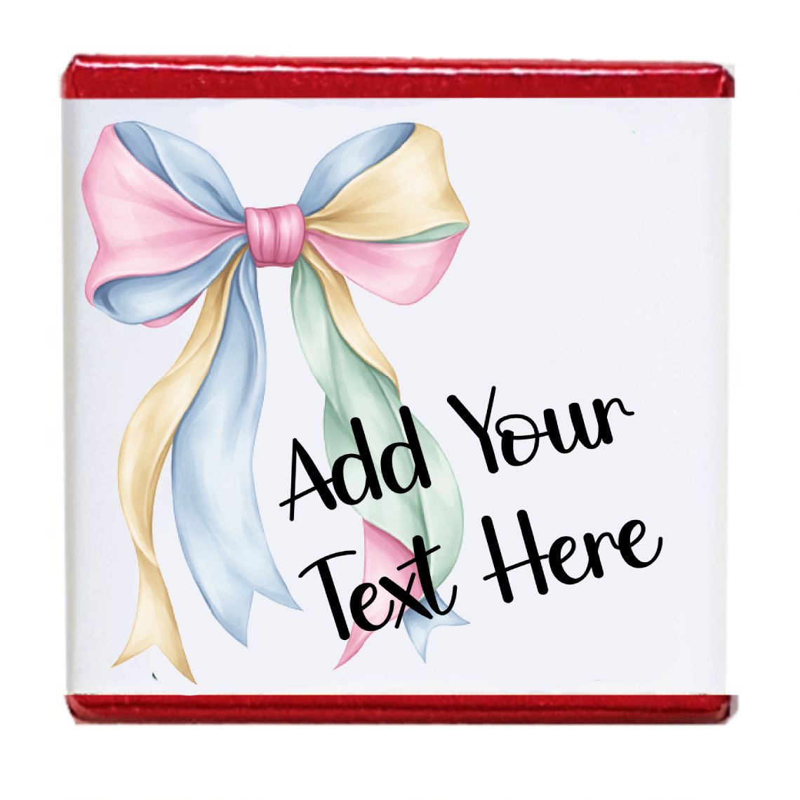 Personalised Chocolate Party Favours and Love Heart Rolls - Pastel Mix Bow