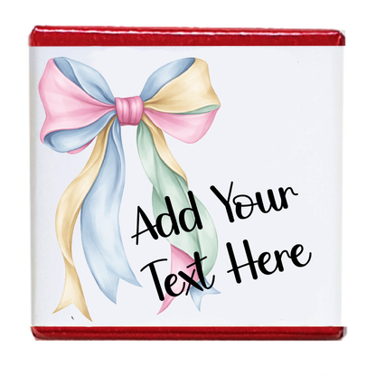 Personalised Chocolate Party Favours and Love Heart Rolls - Pastel Mix Bow