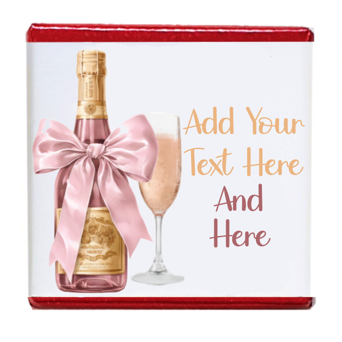 Personalised Chocolate Party Favours and Love Heart Rolls - Champagne Pink Bow