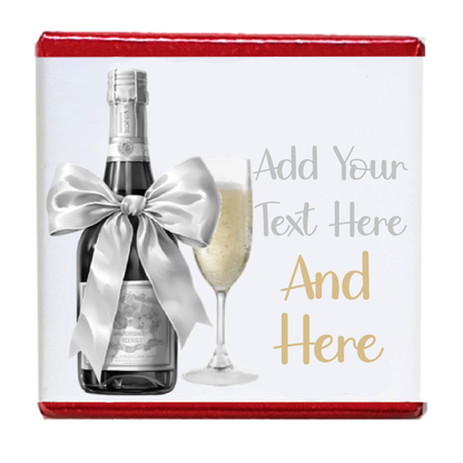 Personalised Chocolate Party Favours and Love Heart Rolls - Champagne Silver Bow