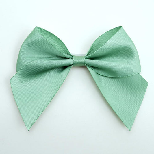 Sage 10cm Satin Bows – Self Adhesive