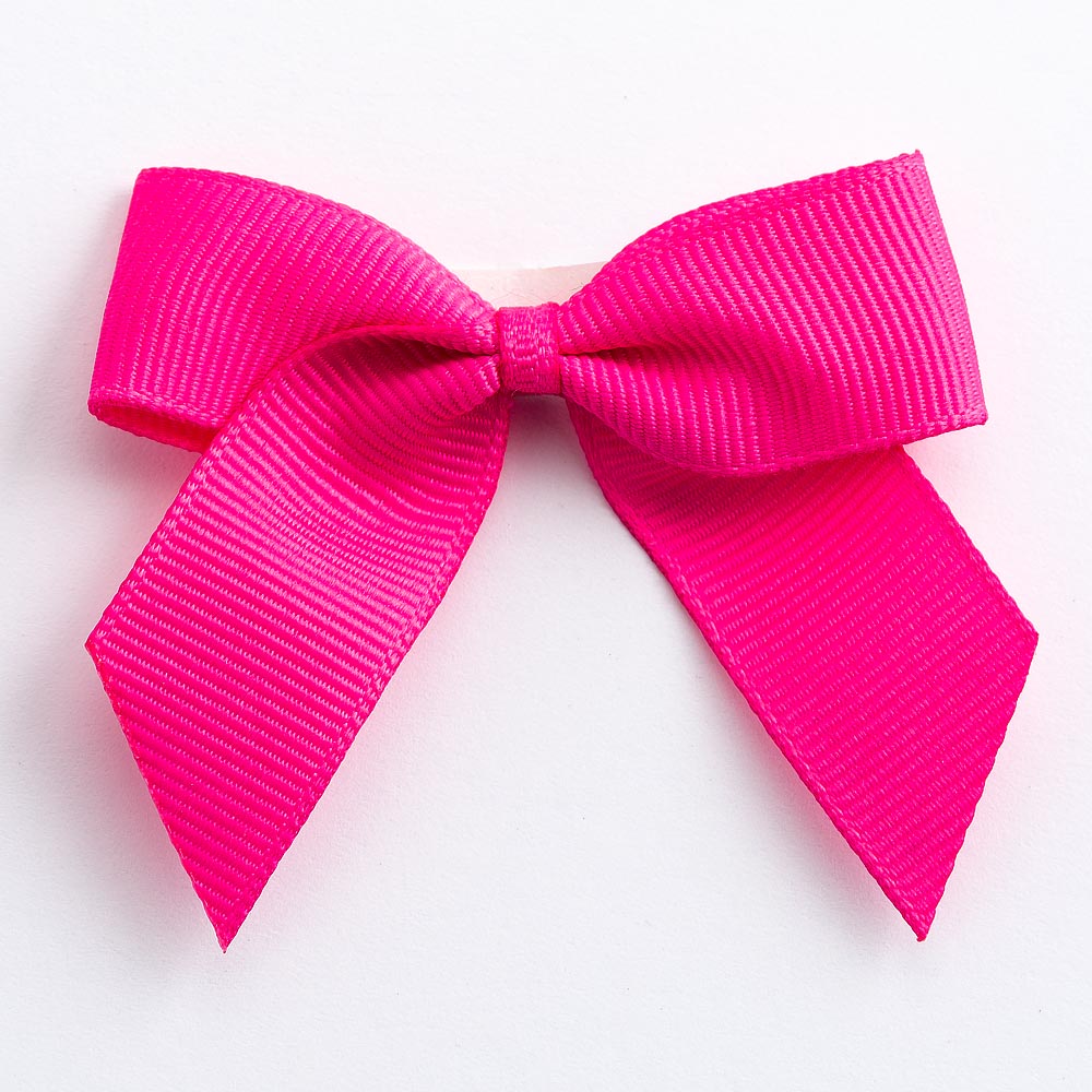 Shocking Pink 5cm Grosgrain Bows - Self Adhesive