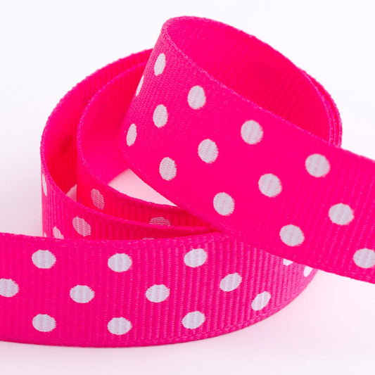 Shocking Pink Polka Dot Ribbon
