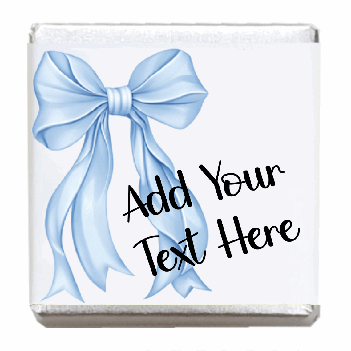 Personalised Chocolate Party Favours and Love Heart Rolls - Baby Blue Bow