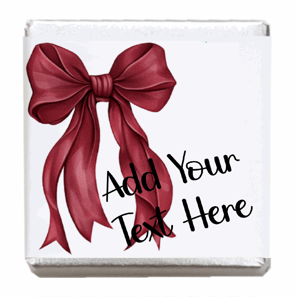 Personalised Chocolate Party Favours and Love Heart Rolls - Burgundy Bow