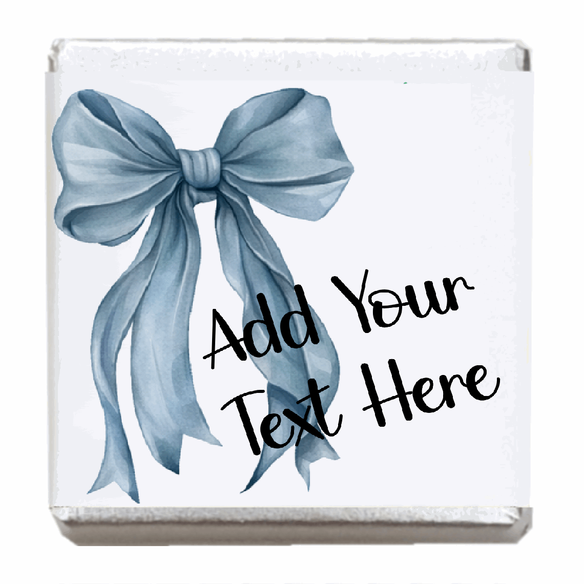 Personalised Chocolate Party Favours and Love Heart Rolls - Dusky Blue Bow