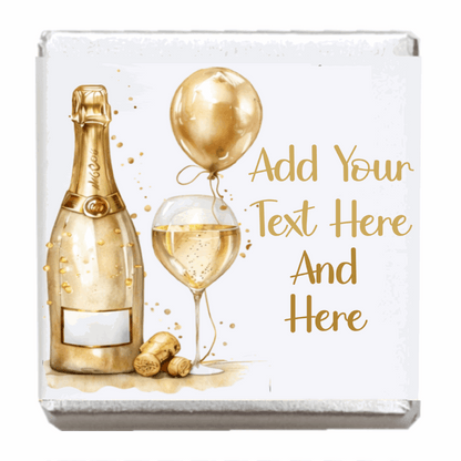 Personalised Chocolate Party Favours and Love Heart Rolls - Champagne Gold Balloon