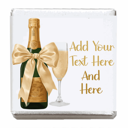 Personalised Chocolate Party Favours and Love Heart Rolls - Champagne Gold Bow