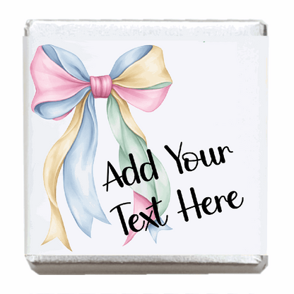 Personalised Chocolate Party Favours and Love Heart Rolls - Pastel Mix Bow