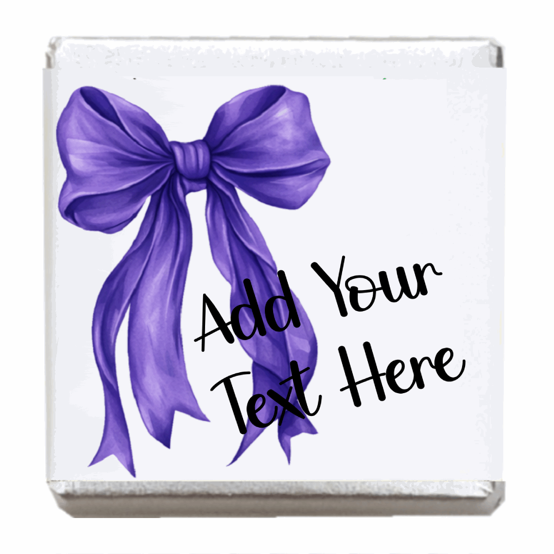 Personalised Chocolate Party Favours and Love Heart Rolls - Purple Bow