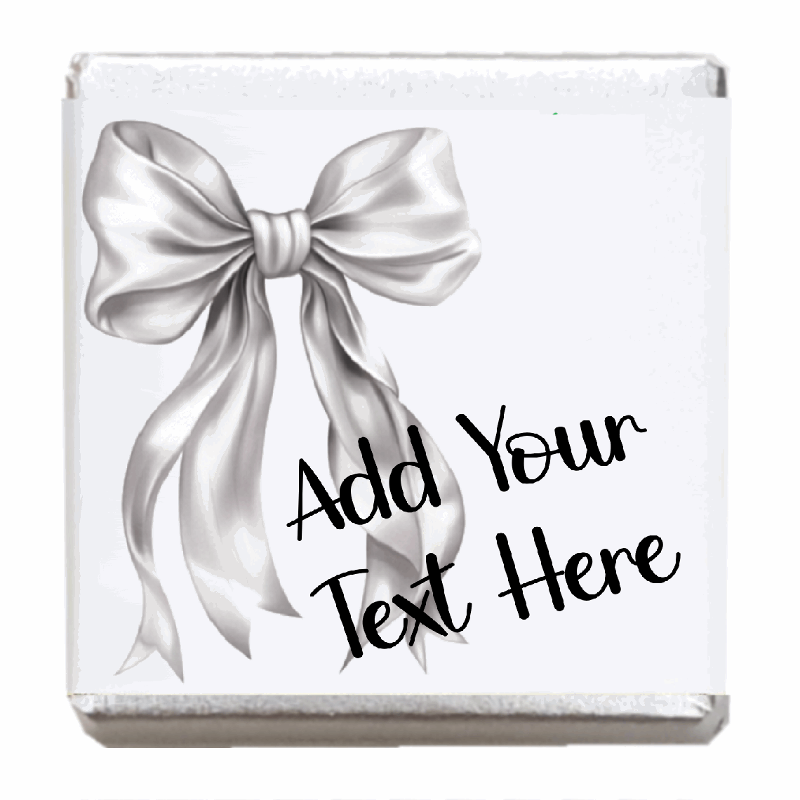 Personalised Chocolate Party Favours and Love Heart Rolls - Silver Bow