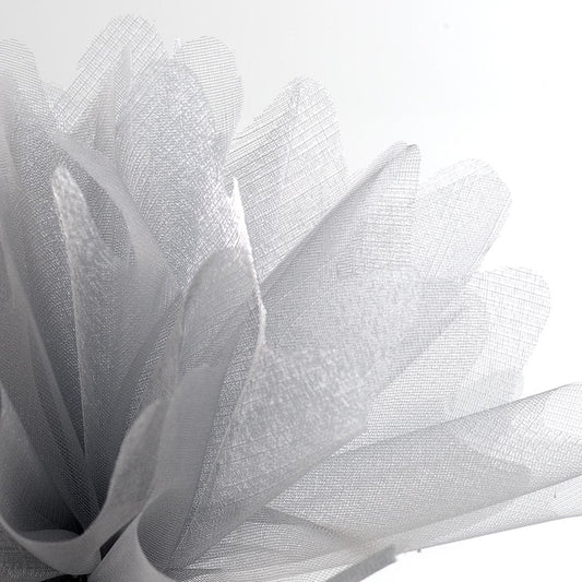 Silver Cristal Tulle Peaked Edge Organza Tulles Pack of 50