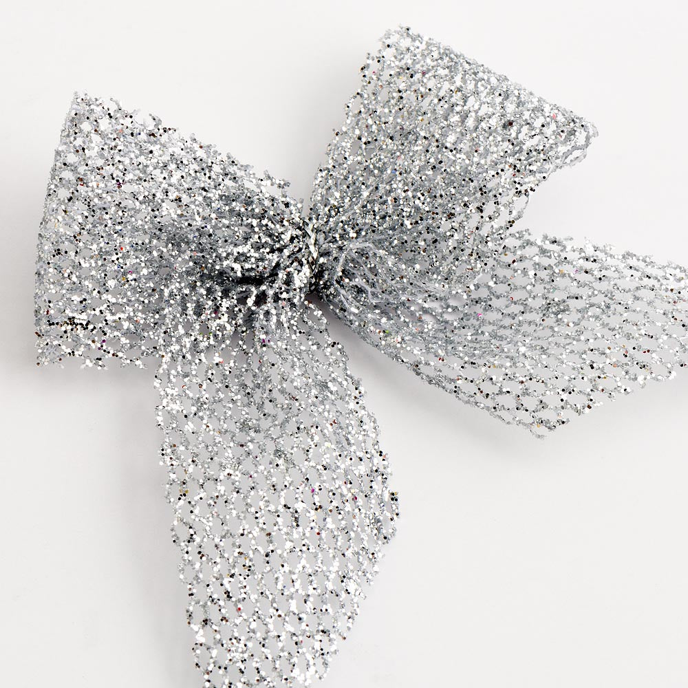 Silver Open Mesh Glitter Ribbon - Perfect Tables