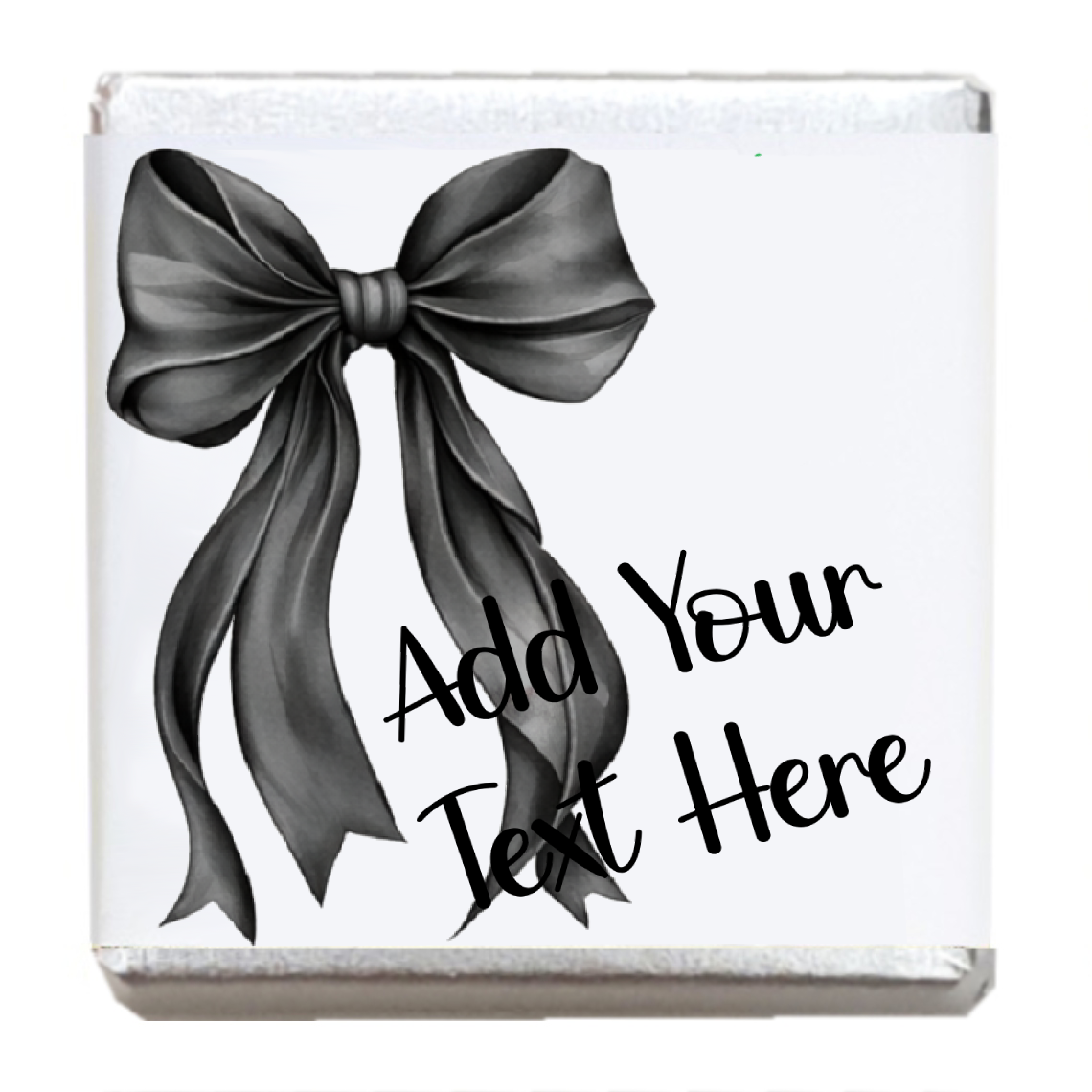 Personalised Chocolate Party Favours and Love Heart Rolls - Black Bow
