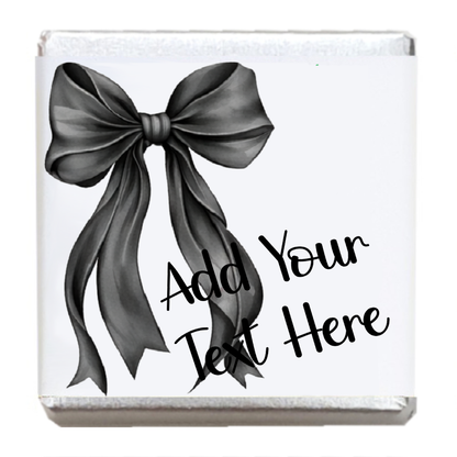 Personalised Chocolate Party Favours and Love Heart Rolls - Black Bow