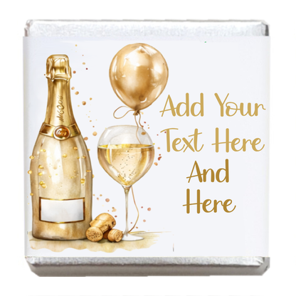 Personalised Chocolate Party Favours and Love Heart Rolls - Champagne Gold Balloon