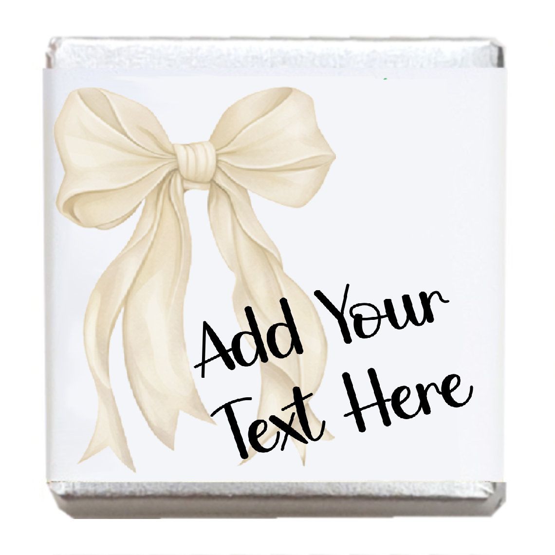 Personalised Chocolate Party Favours and Love Heart Rolls - Ivory Bow