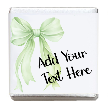 Personalised Chocolate Party Favours and Love Heart Rolls - Mint Bow