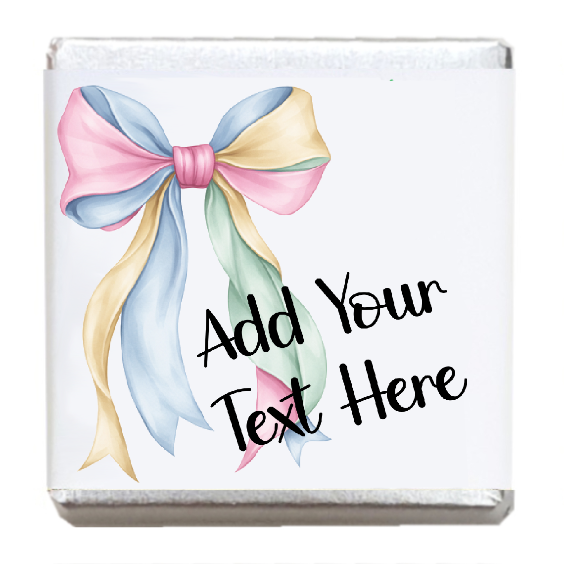 Personalised Chocolate Party Favours and Love Heart Rolls - Pastel Mix Bow