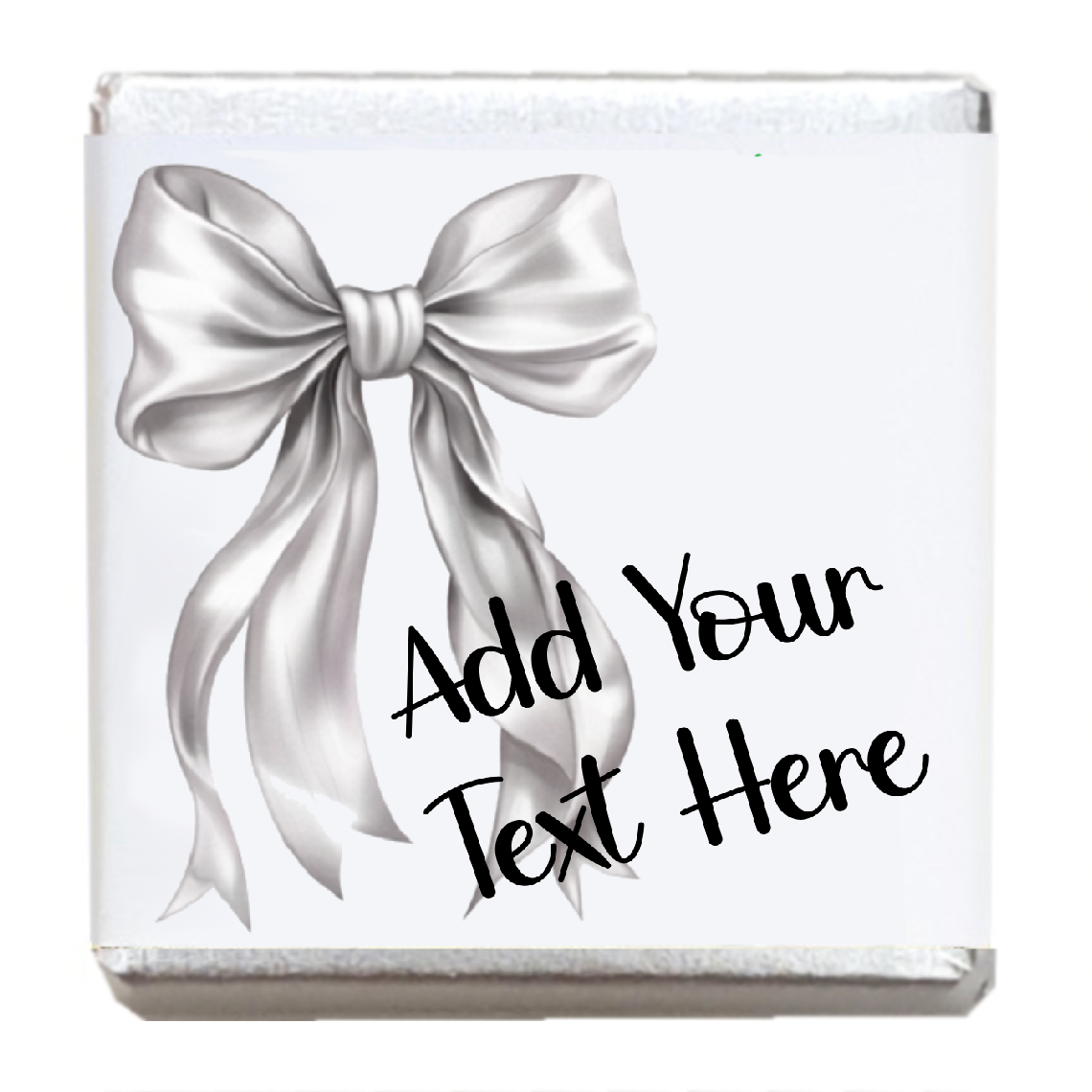 Personalised Chocolate Party Favours and Love Heart Rolls - Silver Bow