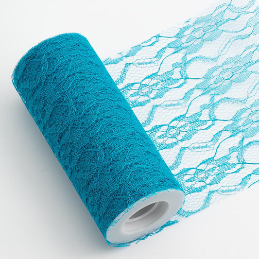 Turquoise Lace 15cm 10 Metre Roll