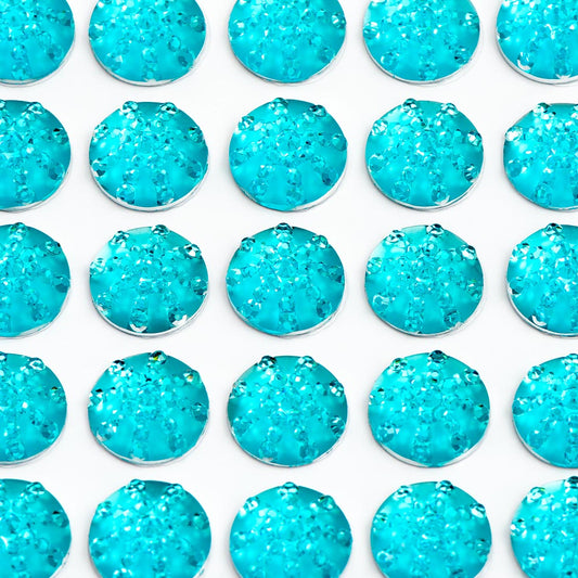 Turquoise Sparkle Encrusted Jewels 10mm Sheet of 50