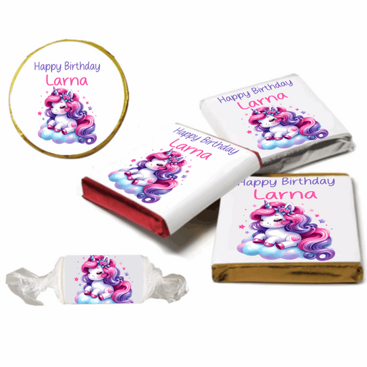 Personalised Unicorn Chocolate Neapolitan Sweets