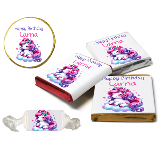 Personalised Unicorn Chocolate Neapolitan Sweets