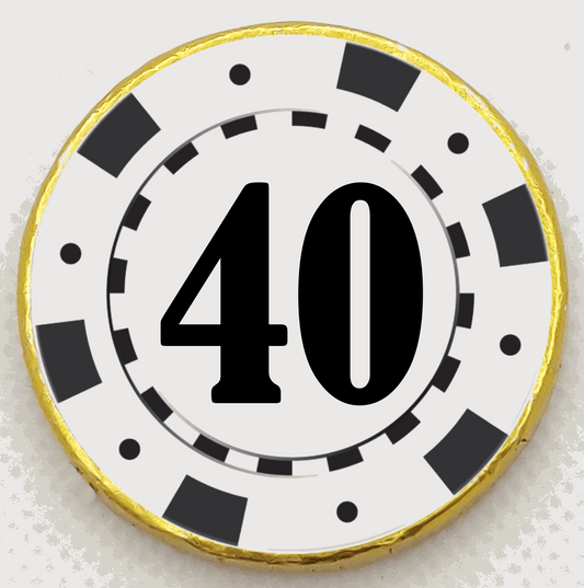 Personalised White Poker Chip - Chocolate Coin