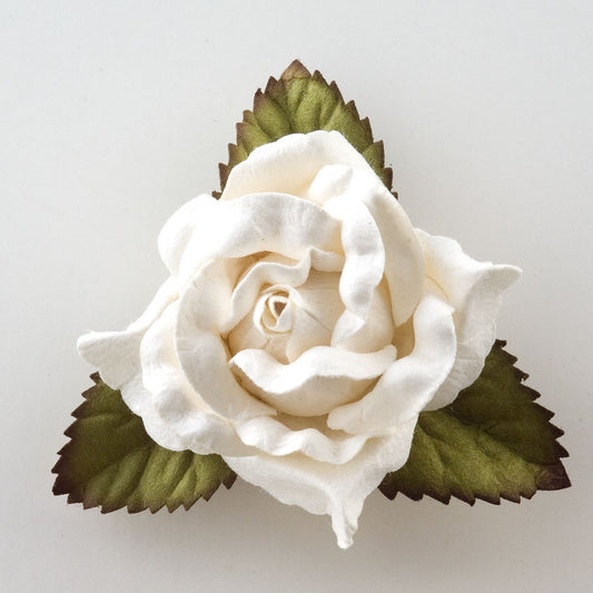 White Large Open Paper Roses