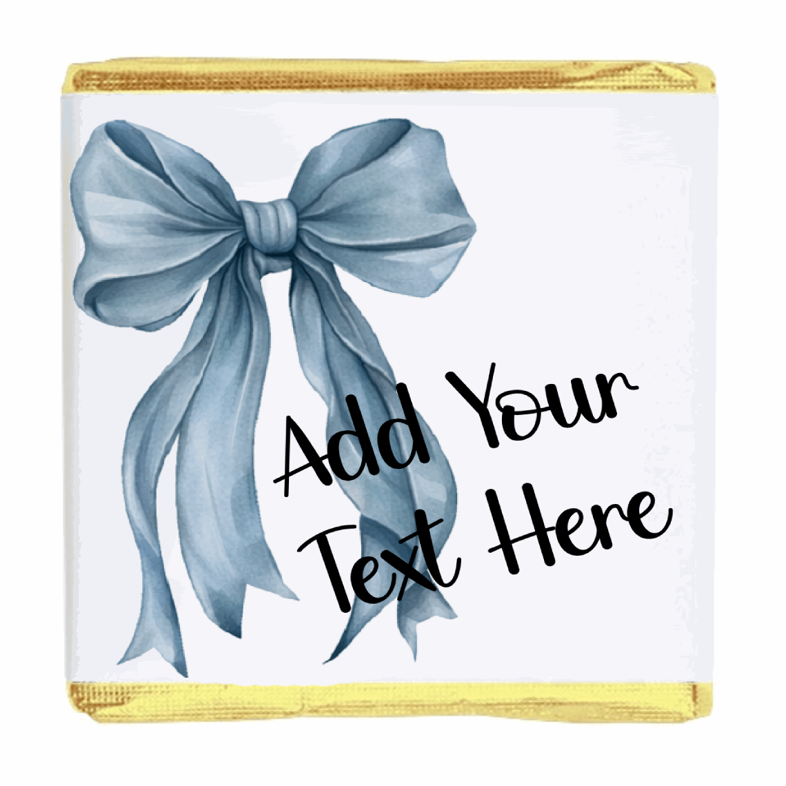 Personalised Chocolate Party Favours and Love Heart Rolls - Dusky Blue Bow