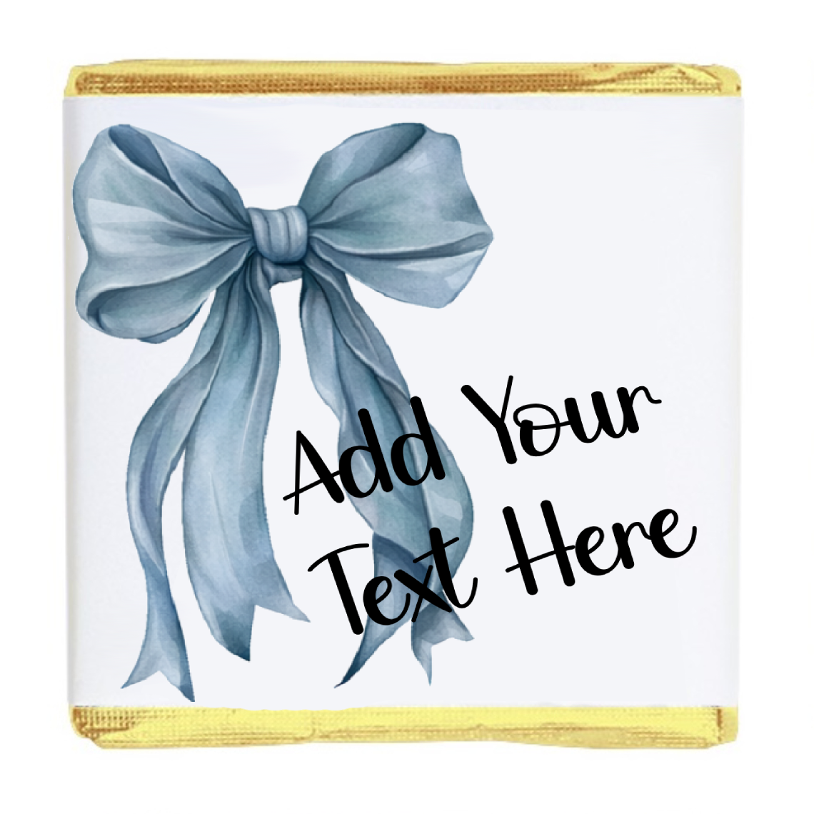 Personalised Chocolate Party Favours and Love Heart Rolls - Dusky Blue Bow