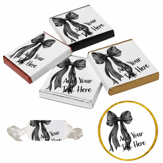 Personalised Chocolate Party Favours and Love Heart Rolls - Black Bow