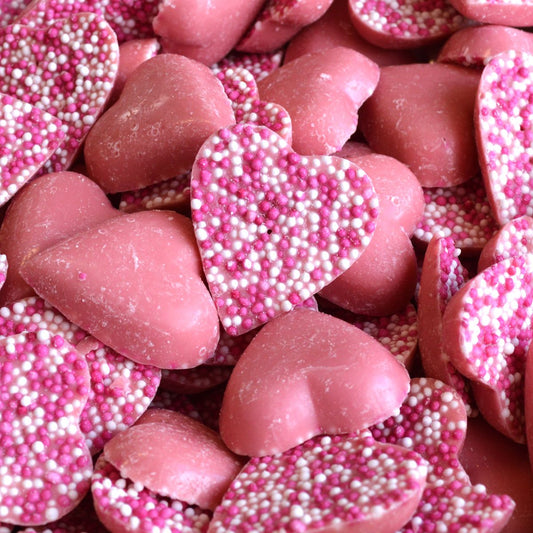 Pink Chocolate Hearts 100g