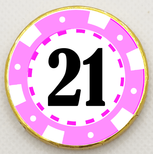 Personalised Baby Pink Poker Chip - Chocolate Coin