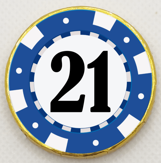 Personalised Navy Blue Poker Chip - Chocolate Coin