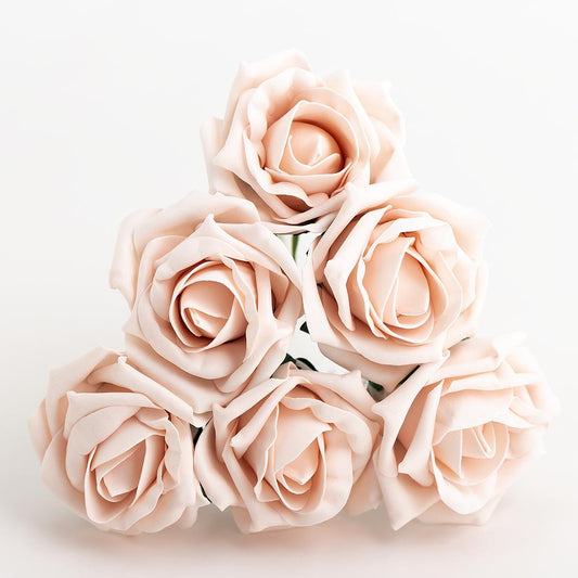Blush Pink 5cm Foam Roses Bunch of 6
