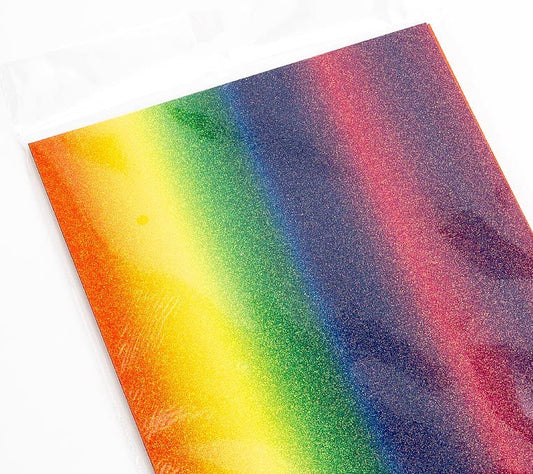 Bright Rainbow A4 Glitter Card 250gsm Per Sheet