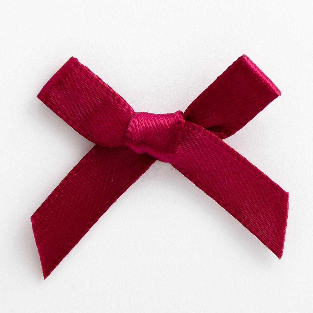 Burgundy 3cm Pre-Tied Satin Bows