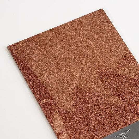 Chocolate A4 Glitter Card 250gsm Per Sheet
